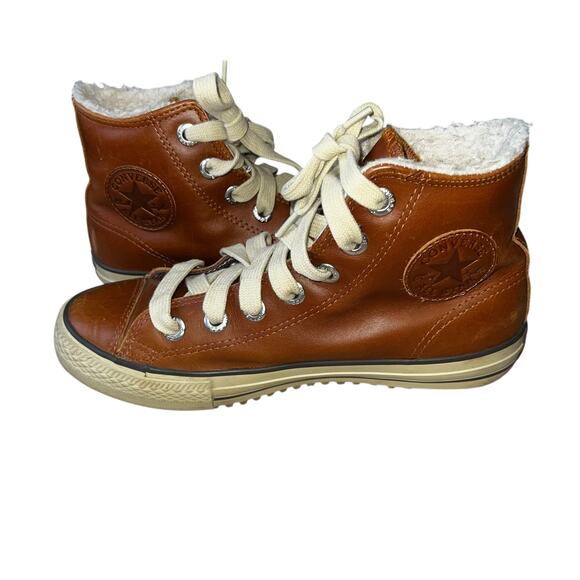 Converse Chuck Taylor All Star brown High-Top Leather Sneakers Men size 6 W- 8 - Picture 5 of 8